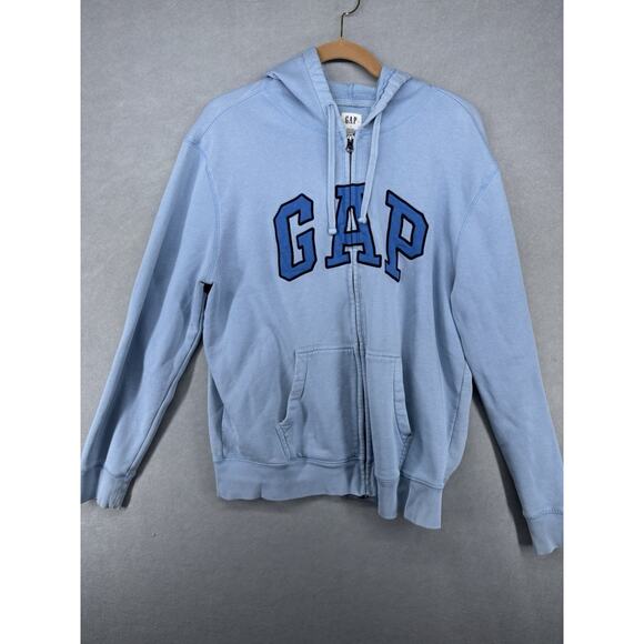 GAP Full Zip Hoodie Sweatshirt Pockets Casual Comfy Blue Large - Picture 2 of 8